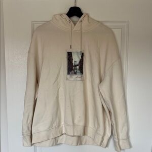H&M Beige Graphic Hoodie